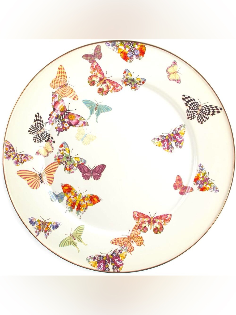 MacKenzie-Childs Butterfly Garden 16” Enamel Serving Platter Retired Rare